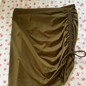 Zara Asymmetrical Olive Green Ruched Top/skirt